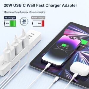 Phone Chargers for Apple iPhone 15 14 13 12 Fast Charger,USB C iPhone Charger Fast Charging Block Box Power Brick,3 Pack 20w Plug for iPhone 14 Pro Max Plus/13/12, iPad Pro,Samsung Galaxy S22 S21 S20