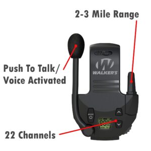 Walker's Razor Walkie Talkie Handsfree Communication Bundle