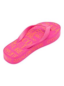 versace jeans couture pink signature sole fashion platform flip flop-6 for womens