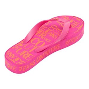 Versace Jeans Couture Pink Signature Sole Fashion Platform Flip Flop-6 for Womens