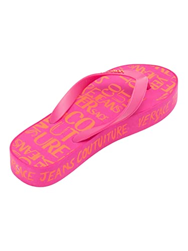 Versace Jeans Couture Pink Signature Sole Fashion Platform Flip Flop-6 for Womens