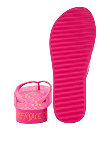 Versace Jeans Couture Pink Signature Sole Fashion Platform Flip Flop-6 for Womens