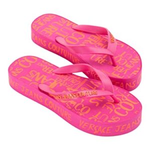 Versace Jeans Couture Pink Signature Sole Fashion Platform Flip Flop-6 for Womens