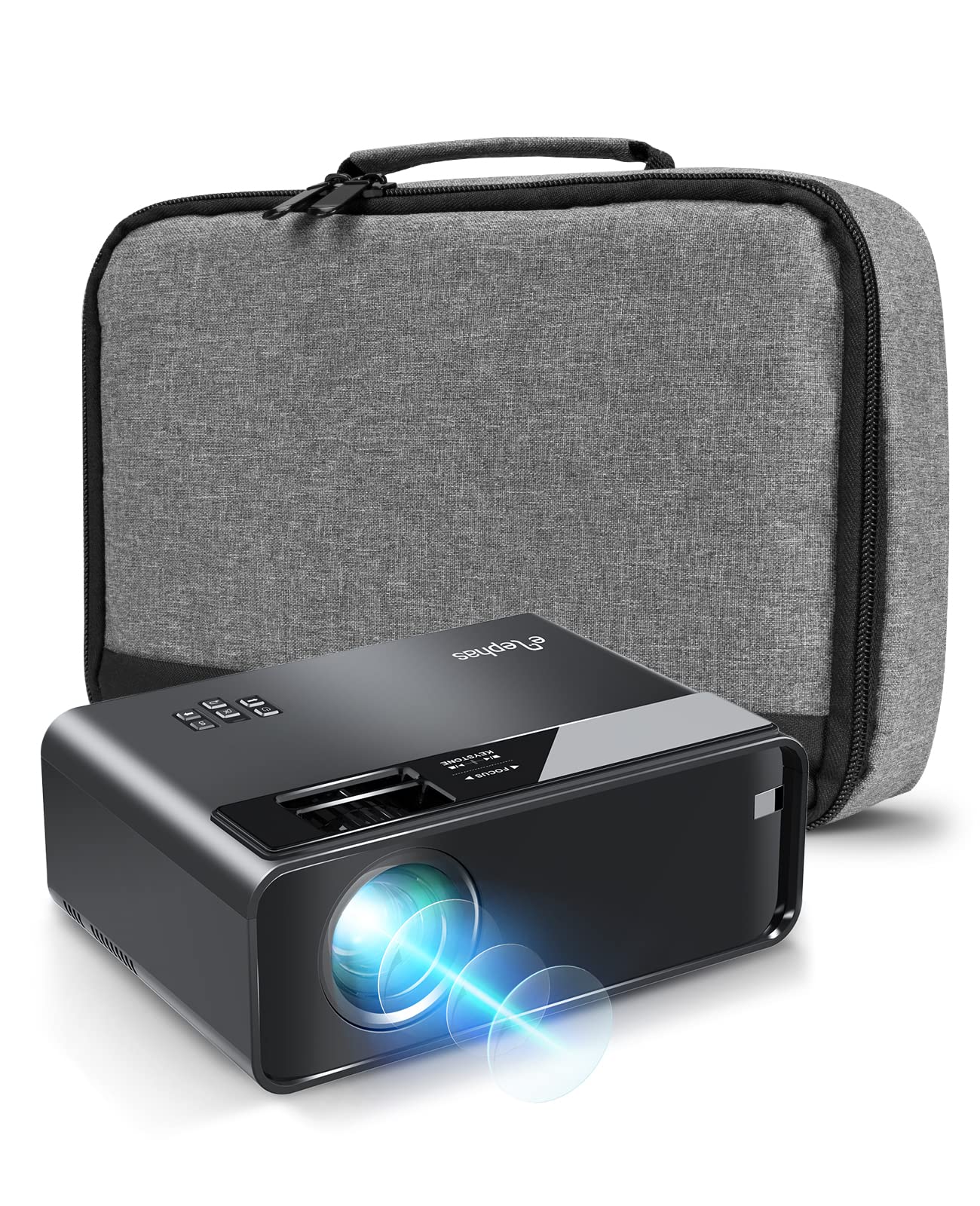 ELEPHAS Projector Case, Projector Carrying Bag with Accessories Pockets (12 x 7.5 x 4 Inches), Grey