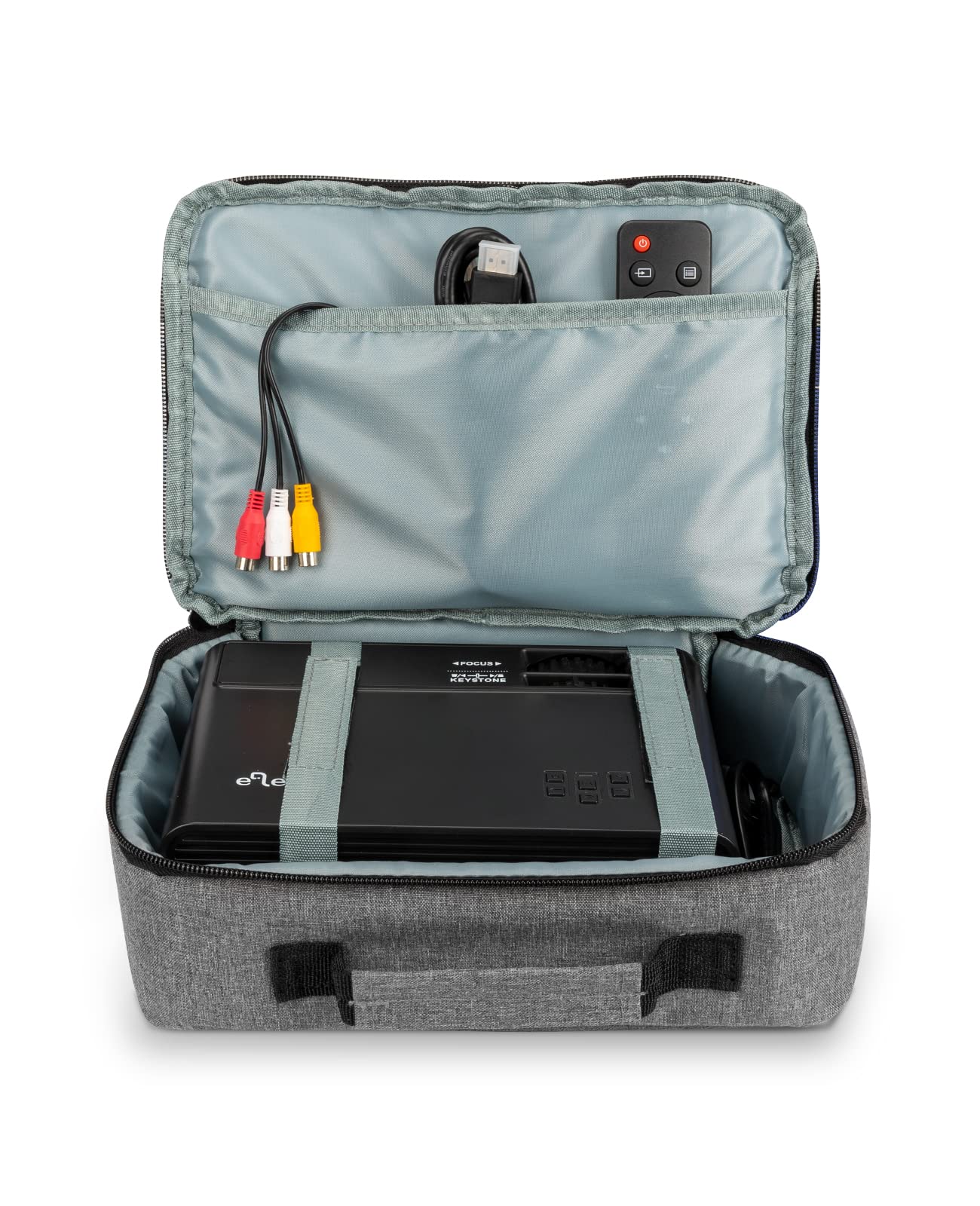 ELEPHAS Projector Case, Projector Carrying Bag with Accessories Pockets (12 x 7.5 x 4 Inches), Grey