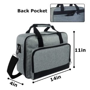 Doksmeria Projector Carrying Case, Projector Bag with Accessories Storage Pockets & Adjustable Shoulder Straps, Portable Carrying Bag Compatible with Epson BenQ ViewSonic and Most Mini Projectors