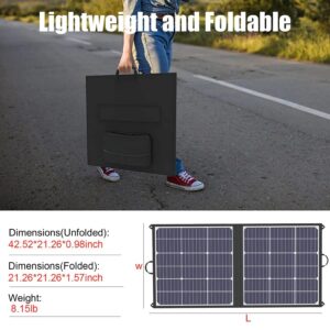 YESPER Foldable 100W Solar Panel Charger, Compatible with Armor PRO Portable Power Station, with Dual USB(USB-A & USB-C) & 18V DC Output(3 Connectors), for Outdoor Camping Van RV Trip