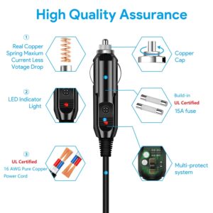 MJPOWER 12V/24V Car Charger Cable Compatible Ecoflow Delta/River Series,Bluetti EB55,Anker 757/767 and More XT60 Connector Solar Power Station,EF ECOFLOW Wave 2 Portable Air Conditioner DC Adapter