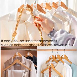 Clothes Hanger Connector Hooks,50 Pcs Hanger Hooks,Hanger Extender Clips, Cascading Clothes Hangers for Heavy Duty Space Saving Cascading Connection Hooks Clip for Closet Wardrobe Organiser(50PWhite)