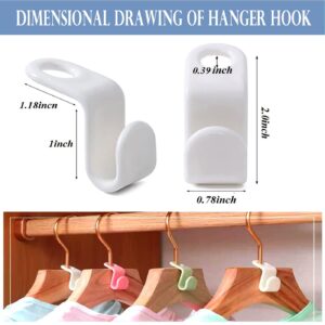 Clothes Hanger Connector Hooks,50 Pcs Hanger Hooks,Hanger Extender Clips, Cascading Clothes Hangers for Heavy Duty Space Saving Cascading Connection Hooks Clip for Closet Wardrobe Organiser(50PWhite)