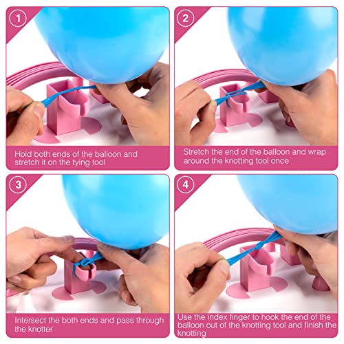 Balloon Pump Flyneei Balloon Pump Electric Balloon Inflator Electric Balloon Pump & Balloon Tying Tool in One Portable Dual Nozzle Balloon Air Pump Balloon Blower for Party Decoration