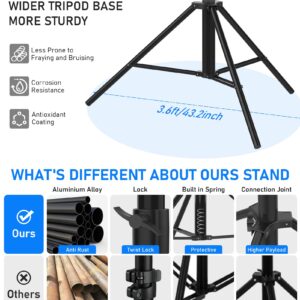 Photography Light Stand 9.2ft/110'', Sdfghj Heavy Duty Light Stand Aluminum Alloy Spring Cushioned Tripod for Ring Lights, Strobe Light, Reflectors, Softboxes, Umbrellas, Speedlite Flashes, 280cm