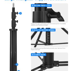 Photography Light Stand 9.2ft/110'', Sdfghj Heavy Duty Light Stand Aluminum Alloy Spring Cushioned Tripod for Ring Lights, Strobe Light, Reflectors, Softboxes, Umbrellas, Speedlite Flashes, 280cm