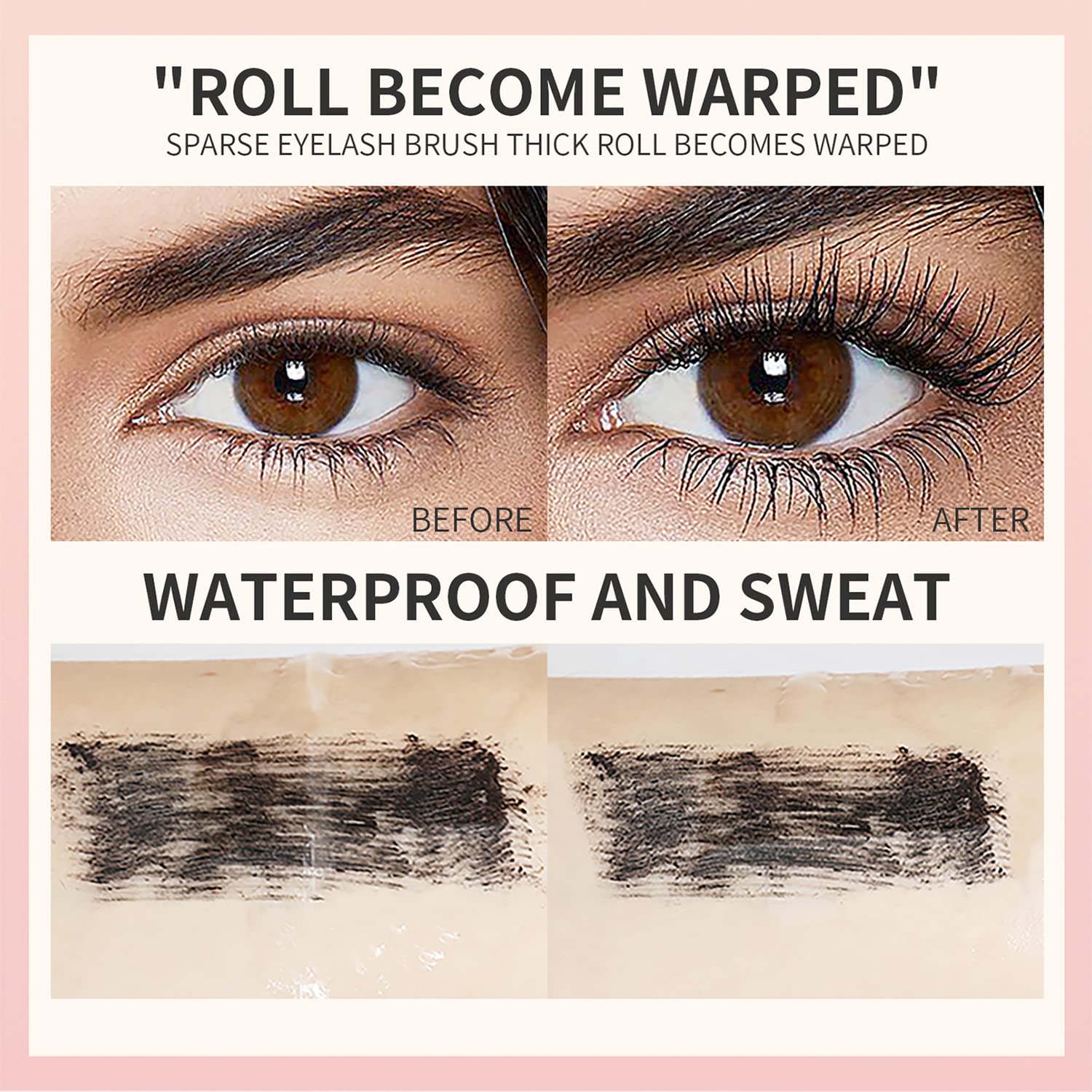 5x Longer Voluminous Eyelashes, 2 in 1 Vibely Mascara & Dark coffee Eyebrow Pencil & Black Eyeliner, Waterproof No Clumping (3 Set)