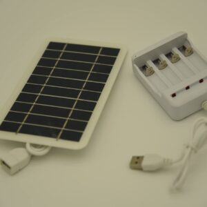 AA & AAA Rechargeable Batteries Solar Charger for 1.2V AA & AAA Batteries with 3 Watt Solar Panel and 4-Bay USB AA & AAA Charger