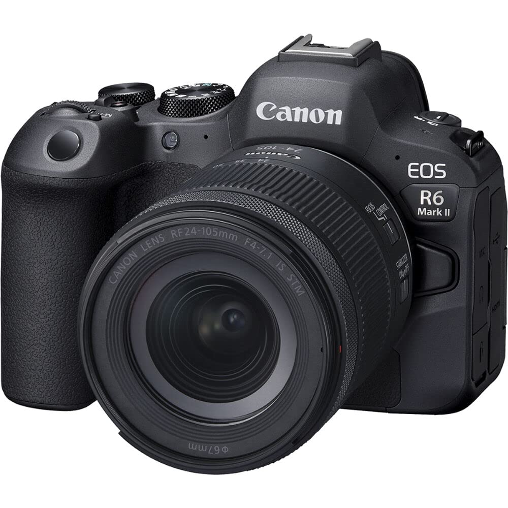 Canon EOS R6 Mark II Mirrorless Camera with 24-105mm f/4-7.1 Lens (5666C018) + 64GB Card + Case + Corel Photo Software + 2 x LPE6 Battery + External Charger + LED Light + More (INTL. Model) (Renewed)