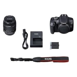 Canon EOS 2000D / Rebel T7 DSLR Camera with 18-55mm Lens + Sandisk Extreme Pro 64GB Card + Creative Filters + EOS Camera Bag + 6AVE Cleaning Set, More (International Model) (Renewed)