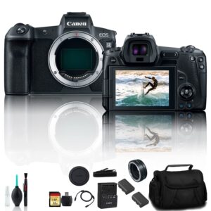 canon eos r mirrorless digital camera 3075c002 with extra battery, canon ef mount adapter, bag, 32gb memory card and more - starter bundle (renewed)