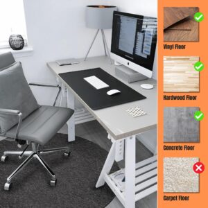 Protect Your Floors with Our Office Chair Mat - Desk Floor Mat for Carpet and Hardwood - Heavy Duty Chair Mats for Rolling Chairs and Computer Use (Grey)