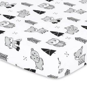 The Peanutshell Mini Crib Sheet Set - 3 Pack - Multiuse for Pack n Play, Playard, Playpen, Mini Crib - Woodland Animals