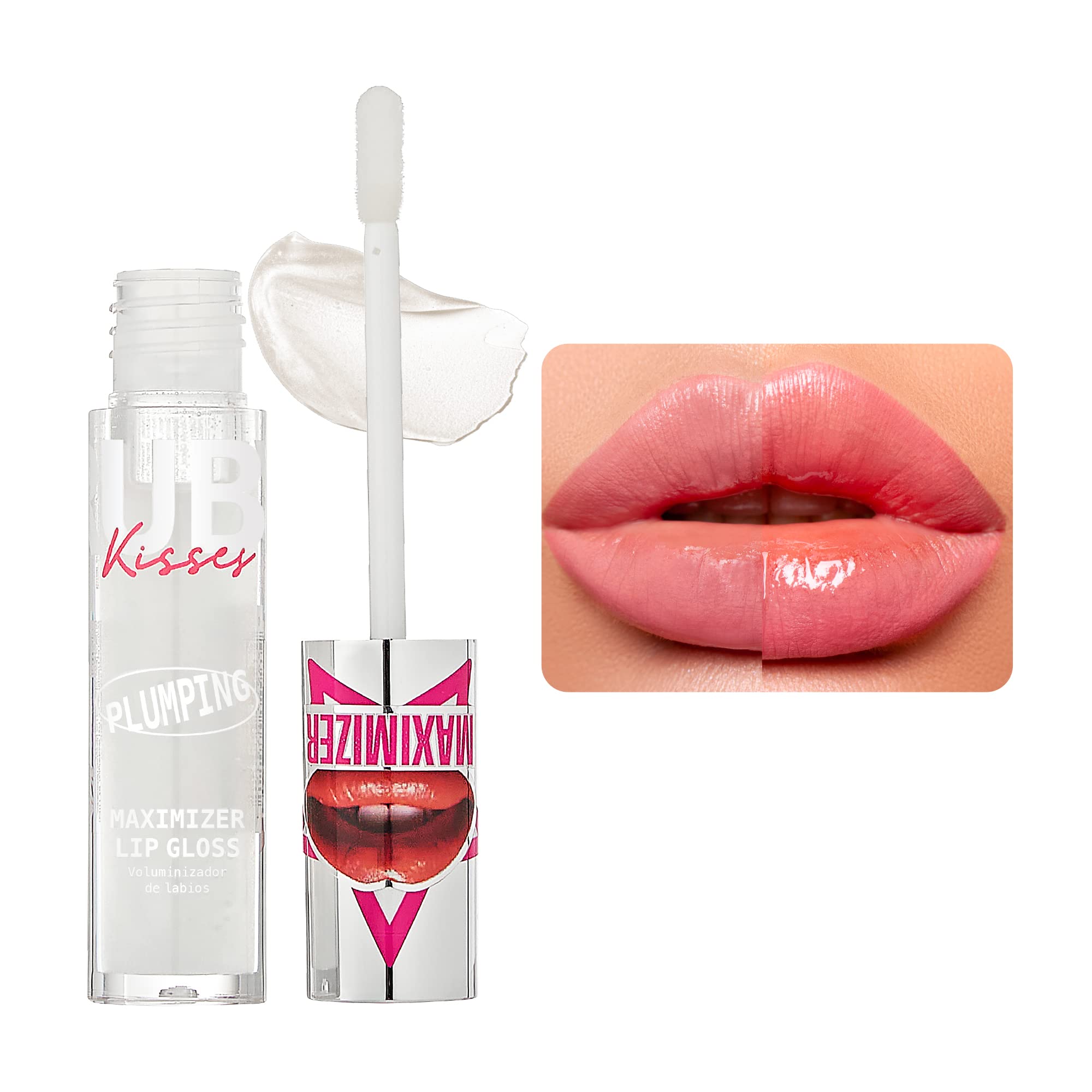 Ruby Kisses Plumping Lip Gloss – Hydrating, Voluminous, High-Shine, Cruelty-Free Lip Plumper, Smoothing, Instinct Lip Maximizer, 4 Colors, 0.15 FL oz. (CLEAR)