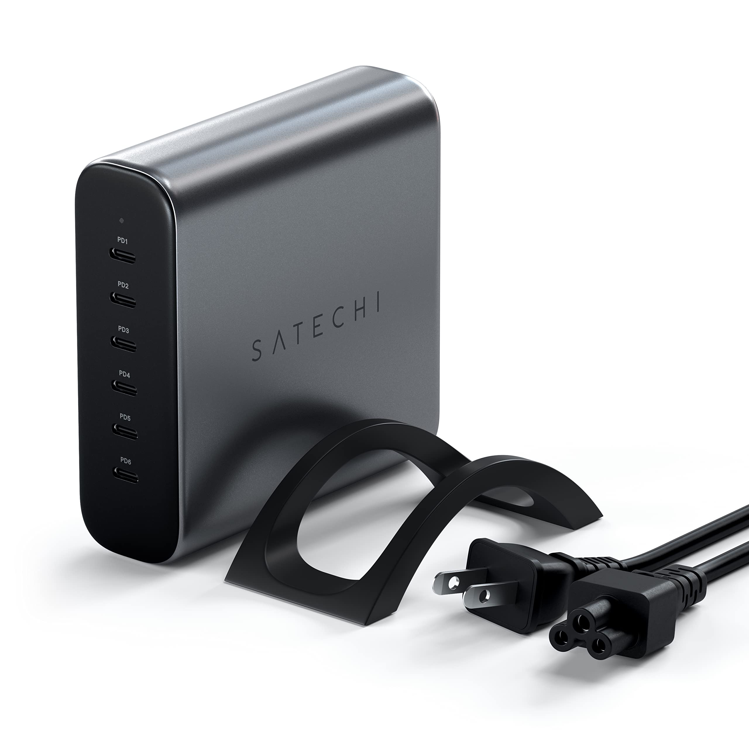 Satechi 200W 6-Port GaN Charger - 2X 140W USB-C and 4X USB-C, Fast Charging Travel Station for Apple and Most Thunderbolt Devices