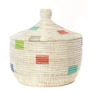 senegalo medium bowl basket rainbow blocks