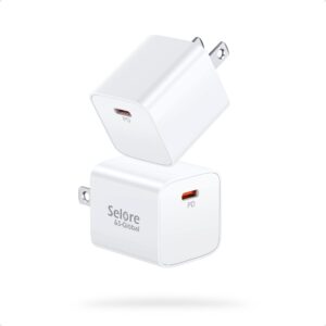selore usb c charger block, [2 pack] iphone fast charger block 20w pd 3.0 type c charging block compatible for iphone 15/15 pro/15 pro max/14/14 pro/14 pro max/14 plus/13
