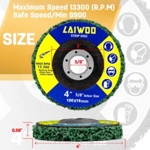 LAIWOO Strip Discs Stripping Wheel for Angle Grinder 4'' x 5/8'', Rust Remover Wheel Abrasive Disc Clean and Remove Paint Coating Rust Welds Oxidation (5 Pack)