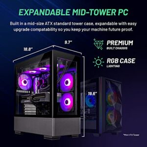 Skytech Gaming Azure Gaming PC Desktop – Intel Core i9 13900K 3.0 GHz, NVIDIA RTX 4090, 2TB NVME Gen4 SSD, 64GB DDR5 RAM RGB, 1000W Gold PCIE 5.0 PSU, 360mm AIO, 11AC Wi-Fi, Windows 11 Home 64-bit