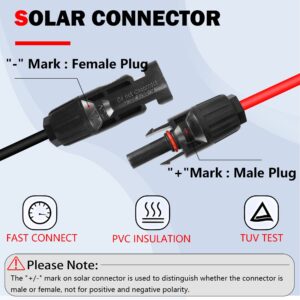 GELRHONR Solar Panel Connector to Cigarette Lighter Socket Adapter Cable 12AWG,for Solar Panel RV Portable Power Station Solar Generator-1M/3.2Ft