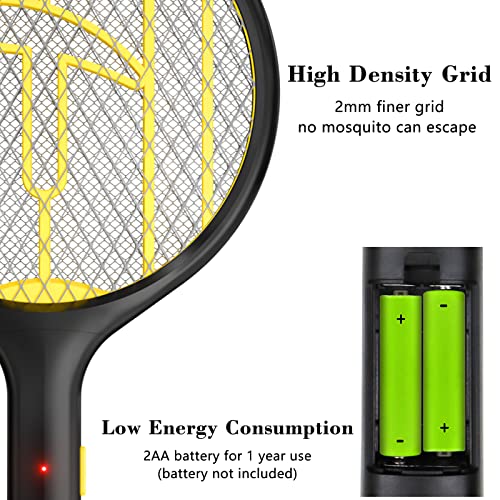 Endbug Electric Fly Swatter Racket 2 Pack, Hangable Mosquito Zapper, 3000V Handheld Bug Zapper Racket, Fly Zapper for Indoor & Outdoor