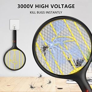 Endbug Electric Fly Swatter Racket 2 Pack, Hangable Mosquito Zapper, 3000V Handheld Bug Zapper Racket, Fly Zapper for Indoor & Outdoor