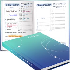 2024 large daily planner undated(7 x 10") -to-do list notebook with hourly schedule and meal plan for work & home, office schedule organizer notepad for women & men