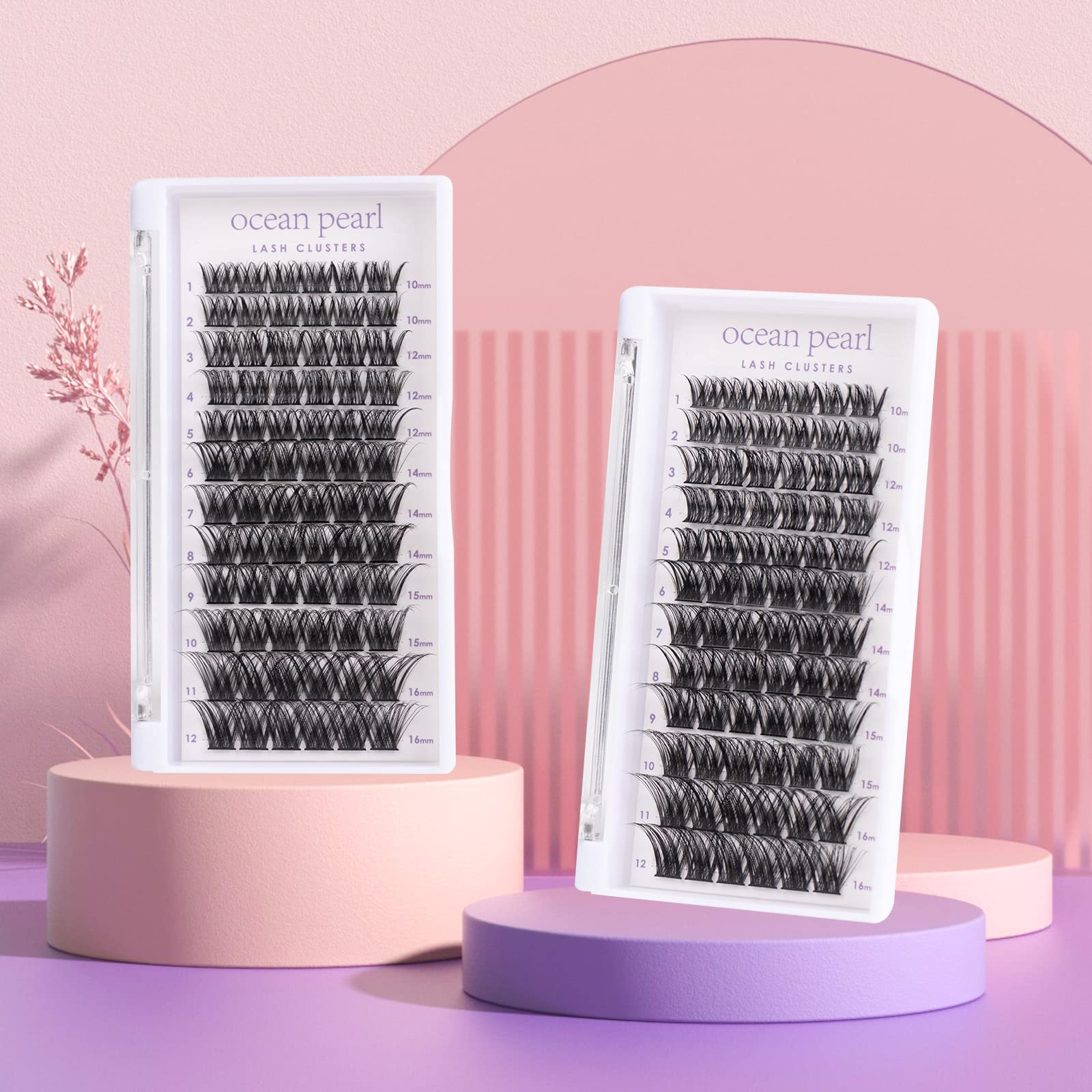 Lash Clusters 72 Pcs Individual Lashes DIY Lash Extensions 10-16mm Length Reusable Soft Natural False Eyelashes Thin Band Eyelash Extensions for Makeup at Home