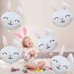 Bunny Balloons Easter Balloons Rabbit Head Foil Balloons for Easter Themed Party Easter Bunny Birthday Party Supplies Decorations Party Sets-5 PCS