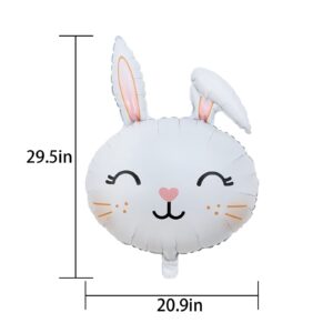 Bunny Balloons Easter Balloons Rabbit Head Foil Balloons for Easter Themed Party Easter Bunny Birthday Party Supplies Decorations Party Sets-5 PCS