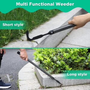 Lilyvane Crack Weeder, Manual Crevice Weeding Tool Weed Puller with 29” Handle for Sidewalk Paver Deck Boards, Crack Weeder Crevice Weeding Tool Metal Handle