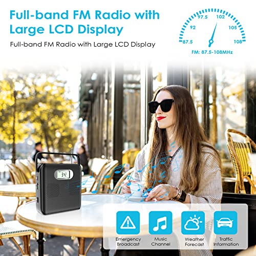 KOVCDVI CD Player Portable Bluetooth CD Player with Speakers Boombox CD Walkman FM Radio CD Player for Home with LCD Display Handle Design Support USB AUX Playback Headphone Jack