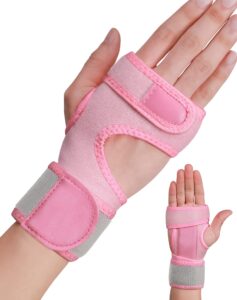 sueh design carpal tunnel wrist brace night support, adjustable wrist wrap for tendonitis arthritis and workout pains relief, wrist splint for right hand, pink