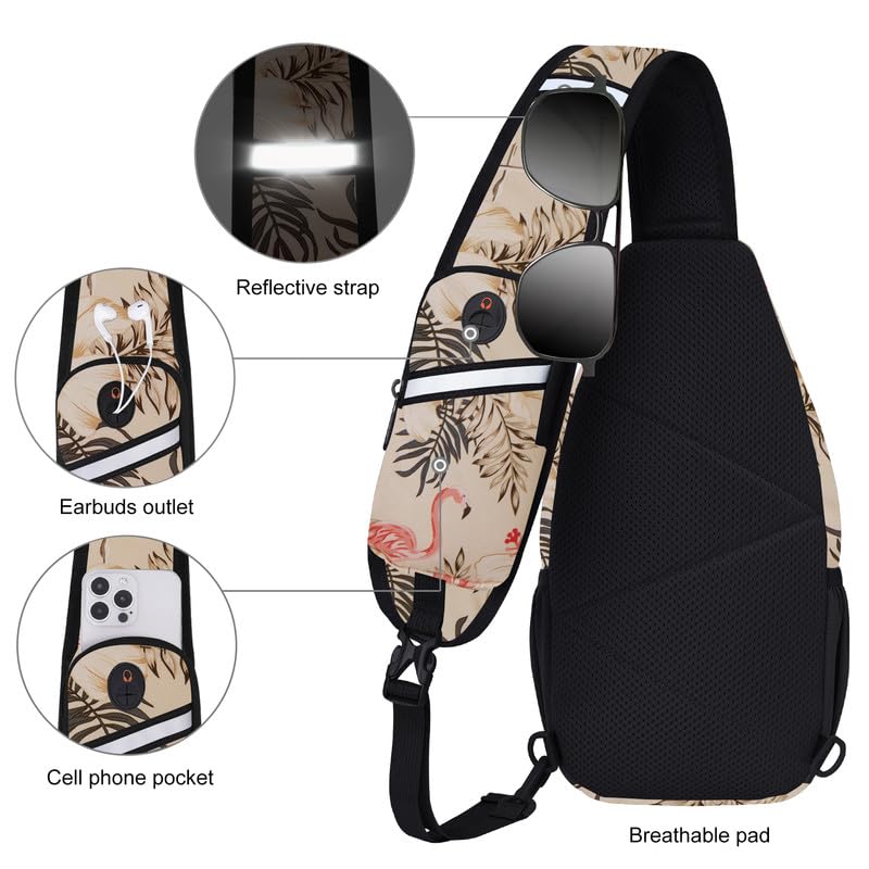 N NEVO RHINO Casual Crossbody Sling Backpack Sling Bag Travel Hiking Chest Bag Daypack Outdoor Sports Small Cross Body Bags for Men, Women