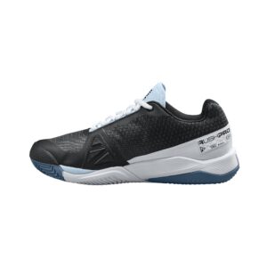 wilson men's rush pro 4.0 clay sneaker, black/white/china blue, 6