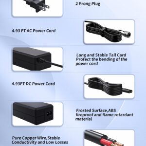 AC Charger for Blackmagic Pocket Cinema Camera 4K, 6K, 6K Pro, 6K G2, BMPCC 4K 6K Pro G2 Replacement Blackmagic Camera 4K 6K Power Adapter (UL Listed)