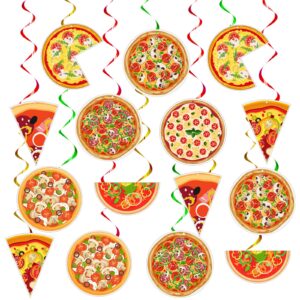 teling 48 pcs pizza party decorations pizza hanging swirl themed ceiling decor whirls for birthday party supplies