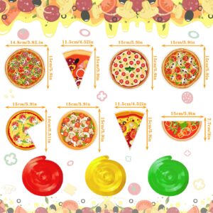 Teling 48 Pcs Pizza Party Decorations Pizza Hanging Swirl Themed Ceiling Decor Whirls for Birthday Party Supplies