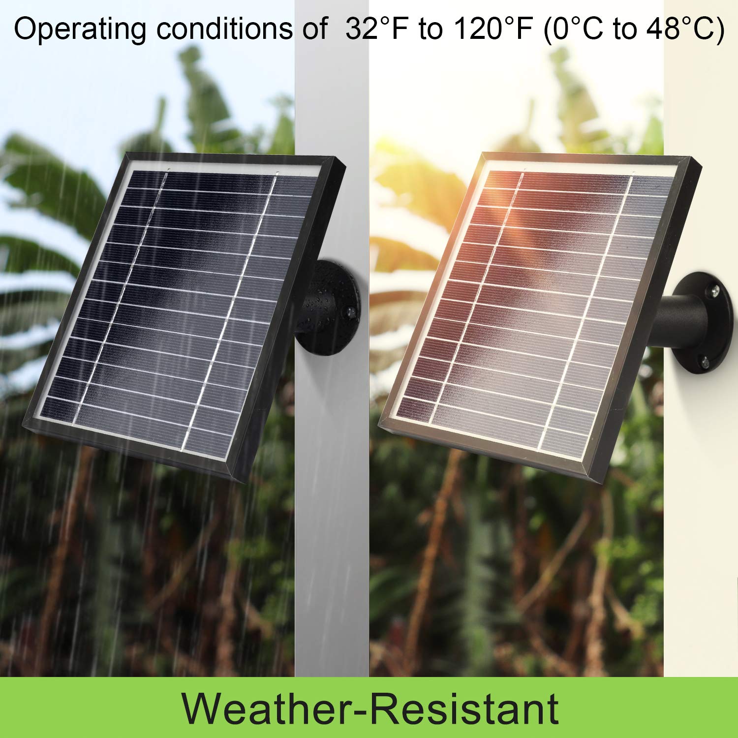 Uogw Solar Panel Compatible with Blink Outdoor 4(4th Gen)/Blink (3rd Gen)&Blink XT2/XT Camera,with Internal 2500mAh Rechargeable Battery&11.5ft Charging Cable,Weather-Resistant Aluminium Alloy-3PACK