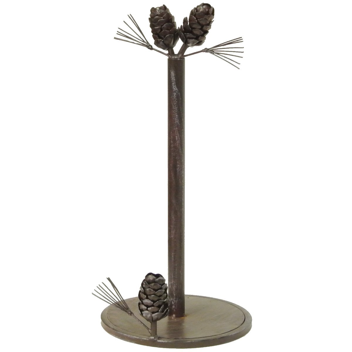 Metal Pine Cone Paper Towel Holder for Cabin or Lodge Kitchen Decor