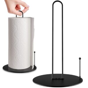 paper towel holder,paper towels stand holder countertop for standard and large size rolls black