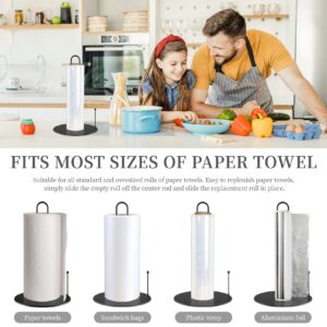 Paper Towel Holder,Paper Towels Stand Holder Countertop for Standard and Large Size Rolls Black