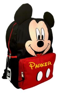 disney personalized backpack - mickey mouse backpack for kids - officially licensed - mickey mouse ears and face (personalized mickey mouse)
